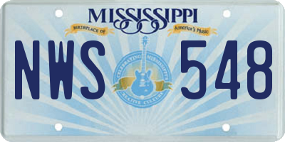MS license plate NWS548