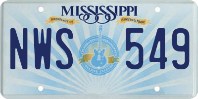 MS license plate NWS549