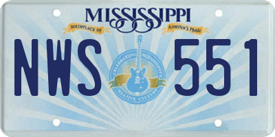 MS license plate NWS551