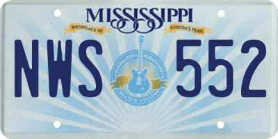 MS license plate NWS552