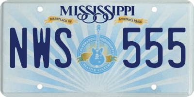 MS license plate NWS555
