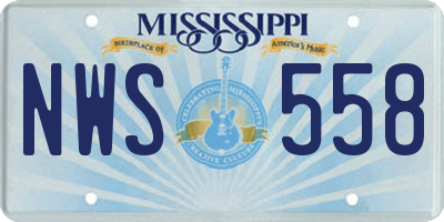 MS license plate NWS558