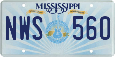 MS license plate NWS560