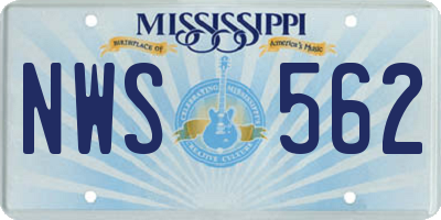 MS license plate NWS562