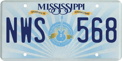 MS license plate NWS568
