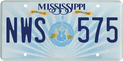 MS license plate NWS575