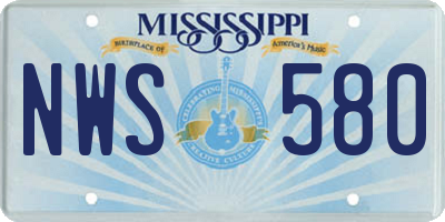 MS license plate NWS580