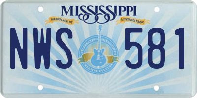 MS license plate NWS581