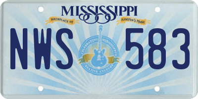 MS license plate NWS583