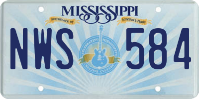 MS license plate NWS584