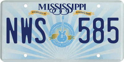 MS license plate NWS585