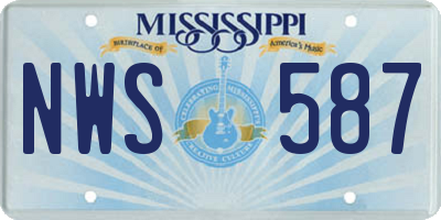 MS license plate NWS587