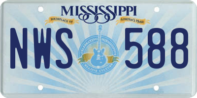 MS license plate NWS588