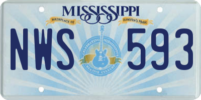 MS license plate NWS593