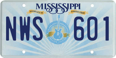 MS license plate NWS601