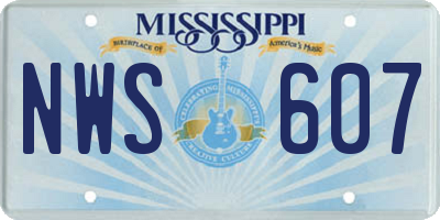 MS license plate NWS607