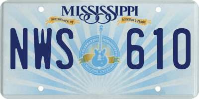 MS license plate NWS610