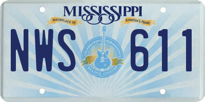 MS license plate NWS611