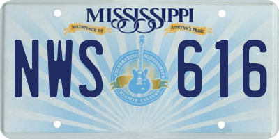 MS license plate NWS616