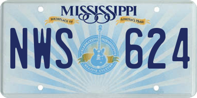MS license plate NWS624