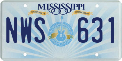 MS license plate NWS631