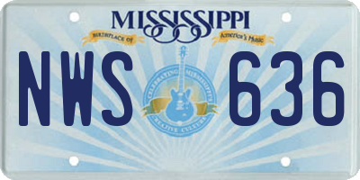 MS license plate NWS636