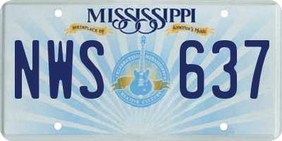 MS license plate NWS637