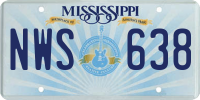 MS license plate NWS638