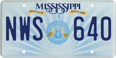 MS license plate NWS640