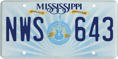 MS license plate NWS643