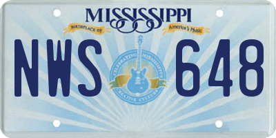 MS license plate NWS648