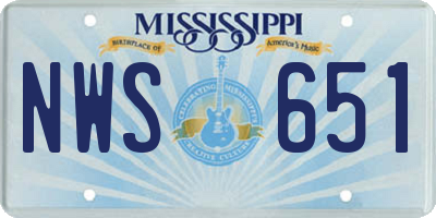 MS license plate NWS651