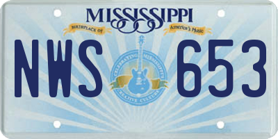 MS license plate NWS653