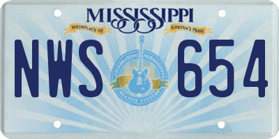MS license plate NWS654