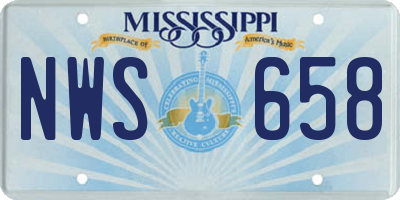 MS license plate NWS658