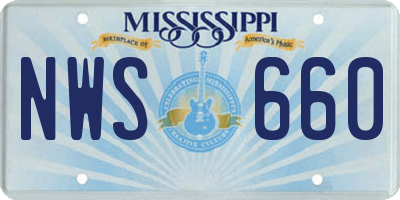 MS license plate NWS660