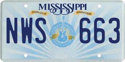 MS license plate NWS663