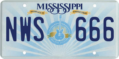 MS license plate NWS666