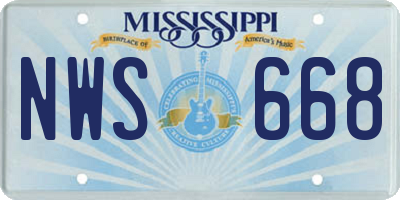 MS license plate NWS668