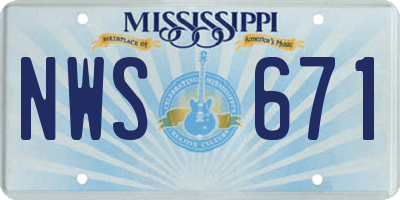 MS license plate NWS671