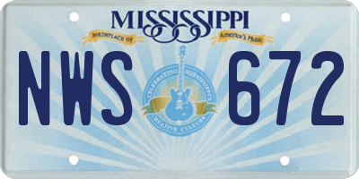 MS license plate NWS672