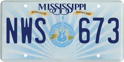 MS license plate NWS673