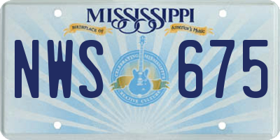 MS license plate NWS675