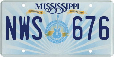MS license plate NWS676