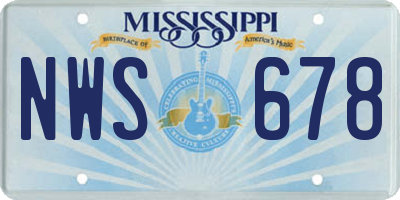 MS license plate NWS678