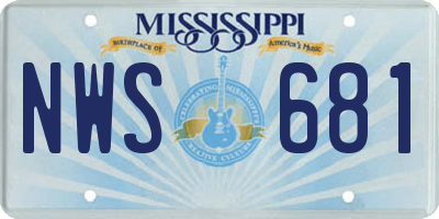 MS license plate NWS681