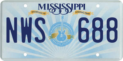 MS license plate NWS688