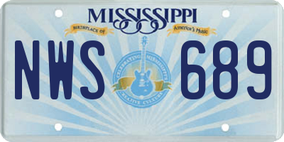 MS license plate NWS689