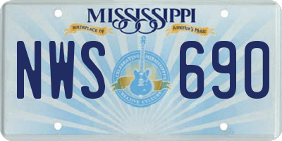 MS license plate NWS690