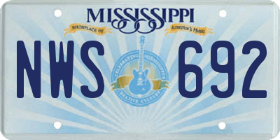 MS license plate NWS692